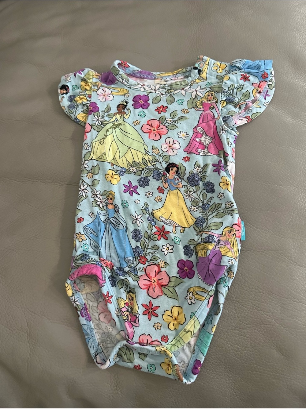 Disney x Posh Peanut Princess Floral Flutter Sleeve Bodysuit 3–6M